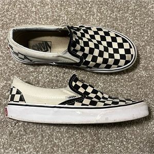 slip on checkered vans